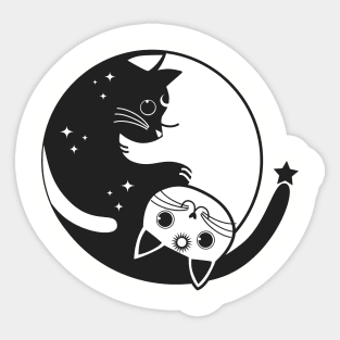 Yin Yang Cats Sticker